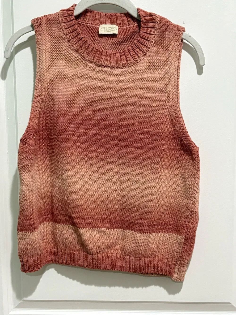 Sleeveless KnitSweater - Rustic Pink
